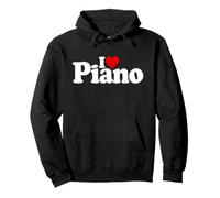 I Love Heart Piano Pianista Sudadera con Capucha