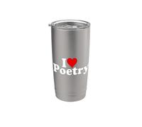 I LOVE HEART POESÍA POEMAS POETAS Vaso térmico de acero inoxidable de doble pared