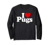 I LOVE HEART PUGS PERRO CANINO Manga Larga