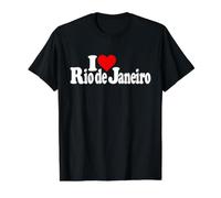 I Love Heart Rio DE Janeiro Brasil Brasil Camiseta gráfica económica, Hombre, Negro, M
