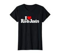 I Love Heart Rio DE Janeiro Brasil Brasil Camiseta gráfica económica, Mujer, Negro, M