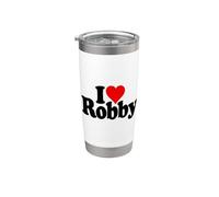 I LOVE HEART ROBBY ROBERT ROB NOMBRE EN UNA TEE Vaso térmico de acero inoxidable de doble pared