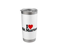 I LOVE HEART SAN MAARTEN SINT MAARTEN CARRIBEAN PAÍSES BAJOS Vaso térmico de acero inoxidable de doble pared