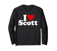 I Love Heart Scott Nombre Personalizado EN UNA tee Manga Larga