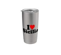 I LOVE HEART SICILIA SICILIA ITALIA Vaso térmico de acero inoxidable de doble pared