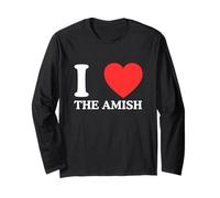 I Love Heart The Amish Funny Rural Farm Novedad Broma Meme Manga Larga