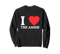 I Love Heart The Amish Funny Rural Farm Novedad Broma Meme Sudadera