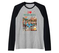 I Love Heidelberg Alemania Camiseta Manga Raglan