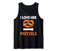I Love Her Pretzels Pareja a Juego Oktoberfest Novio Camiseta sin Mangas