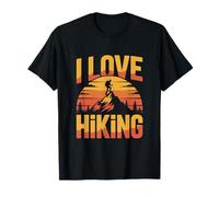 I Love Hiking Montaña Puesta de Sol Trekking Camiseta