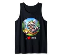 I Love Hiking Raccoon BBQ Nature Camping Outdoor Camiseta sin Mangas