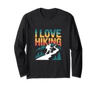 I Love Hiking Trekking de montaña escénico Manga Larga