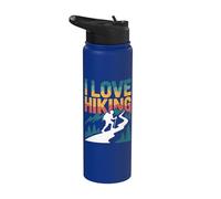 I Love Hiking Trekking de montaña escénico Stainless Steel Insulated Water Bottle