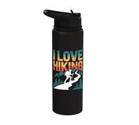 I Love Hiking Trekking de montaña escénico Stainless Steel Insulated Water Bottle