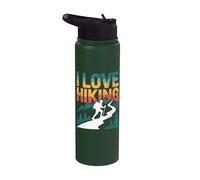 I Love Hiking Trekking de montaña escénico Stainless Steel Insulated Water Bottle