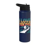 I Love Hiking Trekking de montaña escénico Stainless Steel Insulated Water Bottle