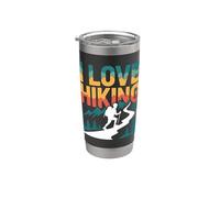 I Love Hiking Trekking de montaña escénico Vaso térmico de acero inoxidable de doble pared