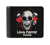 I Love Horror Movies - Carteras estampadas suaves y delgadas con bolsillo frontal plegable con tarjetero de identificación para hombres y mujeres de 4.5 x 3.5 pulgadas, Estilo:, Talla única