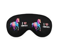 I Love Horses Funny Sleep Eye Mask Soft Blindfold Eye Cover con correa ajustable Night Eyeshade para hombres y mujeres