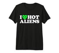 I Love Hot Aliens Funny Extraterrestre Scifi ET Space UFO Camiseta Premium