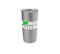 I Love Hot Aliens Funny Extraterrestre SciFi ET Space UFO Vaso térmico de acero inoxidable de doble pared
