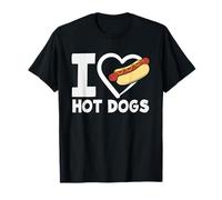 I Love Hot Dogs Hot Dog Lover Heart Camiseta