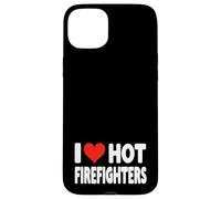 I Love Hot Fire Fighters Heart - Voluntario de Lucha contra Incendios Carcasa para iPhone 15 Plus