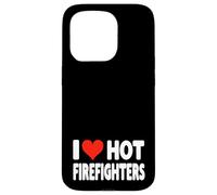 I Love Hot Fire Fighters Heart - Voluntario de Lucha contra Incendios Carcasa para iPhone 15 Pro
