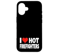 I Love Hot Fire Fighters Heart - Voluntario de Lucha contra Incendios Carcasa para iPhone 16