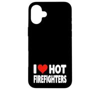 I Love Hot Fire Fighters Heart - Voluntario de Lucha contra Incendios Carcasa para iPhone 16 Plus