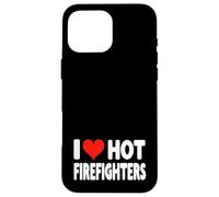 I Love Hot Fire Fighters Heart - Voluntario de Lucha contra Incendios Carcasa para iPhone 16 Pro MAX