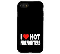 I Love Hot Fire Fighters Heart - Voluntario de Lucha contra Incendios Carcasa para iPhone SE (2020) / 7/8