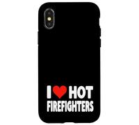 I Love Hot Fire Fighters Heart - Voluntario de Lucha contra Incendios Carcasa para iPhone X/XS