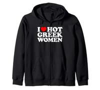 I Love Hot Greek Women Sudadera con Capucha