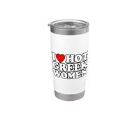 I Love Hot Greek Women Vaso térmico de acero inoxidable de doble pared