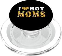 I Love Hot Moms Funny Sunflower Heart Love For Mom PopSockets PopGrip para MagSafe