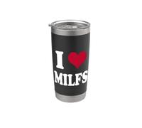 I Love Hot Moms I Heart MILFS Lover Vaso térmico de acero inoxidable de doble pared