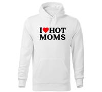 I Love Hot Moms Sudadera con Capucha Blanco Unisex Size XXL