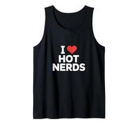 I Love Hot Nerds Funny Nerd Humor Diseño Camiseta sin Mangas