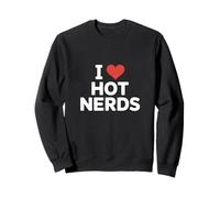 I Love Hot Nerds Funny Nerd Humor Diseño Sudadera
