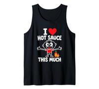 I Love Hot Sauce This Much Funny Picante Food Lover Quote Camiseta sin Mangas