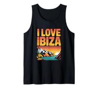 I Love Ibiza Sunset Escapada Costera Camiseta sin Mangas