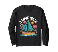I Love Ibiza Vela Sol Mar Diversión Estilo Retro Manga Larga