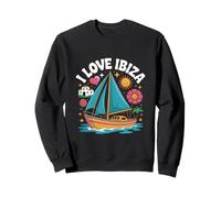 I Love Ibiza Vela Sol Mar Diversión Estilo Retro Sudadera