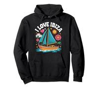 I Love Ibiza Vela Sol Mar Diversión Estilo Retro Sudadera con Capucha