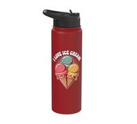 I Love Ice Cream - Cono de postre divertido Stainless Steel Insulated Water Bottle