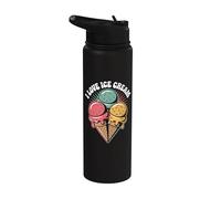 I Love Ice Cream - Cono de postre divertido Stainless Steel Insulated Water Bottle
