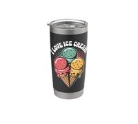 I Love Ice Cream - Cono de postre divertido Vaso térmico de acero inoxidable de doble pared