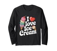 I Love Ice Cream Cono Dulce Postre Divertido Manga Larga