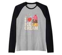 I Love Ice Cream - Cuchara para espolvorear Camiseta Manga Raglan